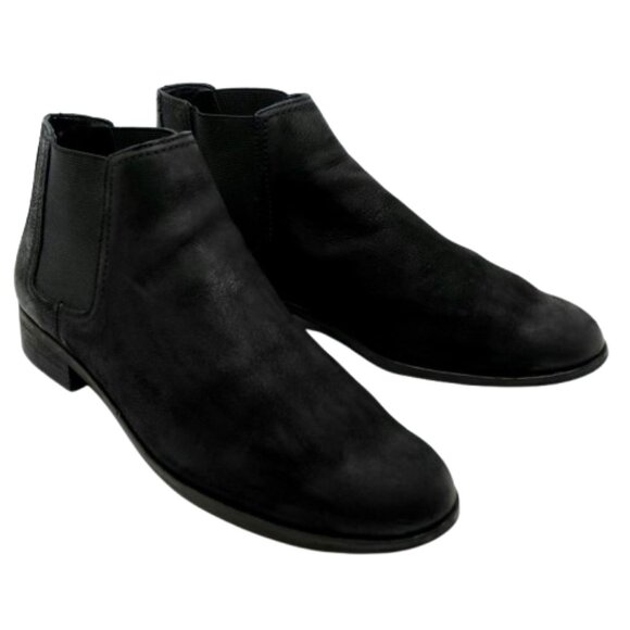FRYE~Mallory Chelsea~Women's BLACK NUBUCK LEATHER ANKLE BOOTS Size 9.5 - Picture 5 of 8